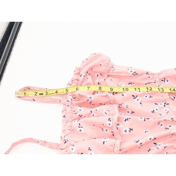 FreeStyle Revolution Pastel Pink Floral Romper Jumpsuit One Piece Girls Size 7 - Picture 6 of 8